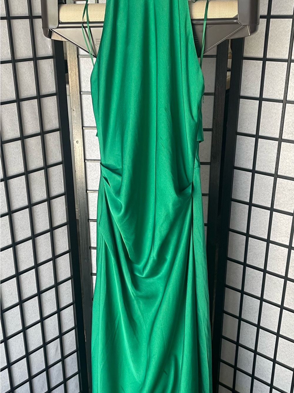 Jonathan Simkhai Emerald Green Backless Satin Gown